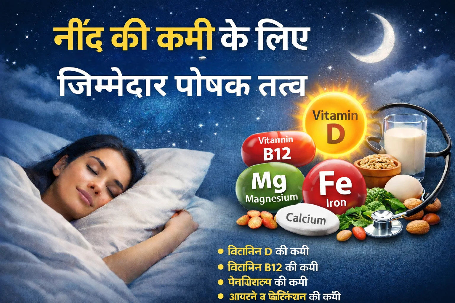 नींद की कमी का असली कारण: कौन-कौन से पोषक तत्व आपकी नींद छीन रहे हैं? 1 273543